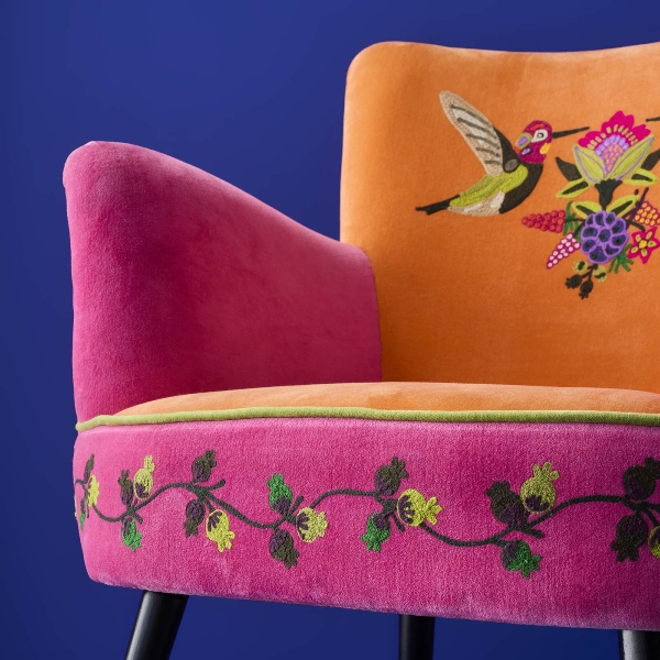 Poltrona di velluto ricamato a mano - immagine 5