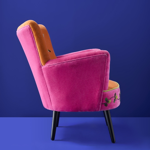 Poltrona di velluto ricamato a mano - immagine 4