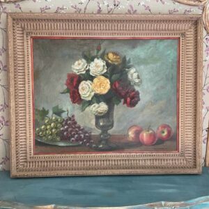 Natura morta con fiori e frutta