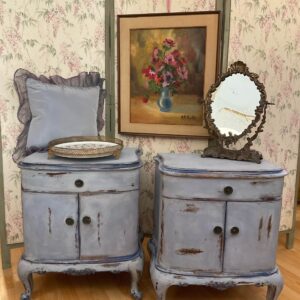 Coppia di comodini celeste polvere